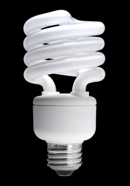 Fluorescent light bulb, isolated clipart