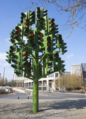 Confusion of many traffic lights clipart