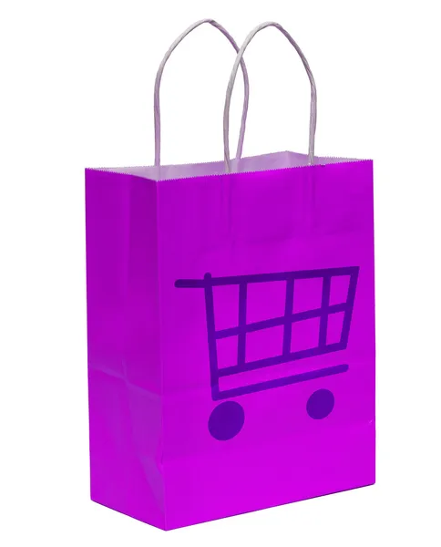 Saco de compras com carrinho de compras — Fotografia de Stock