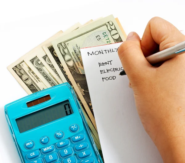 Calculating The Household Budget — Stock Photo, Image
