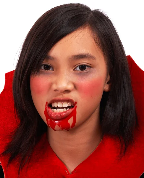 Flicka klädd som en vampyr — Stockfoto