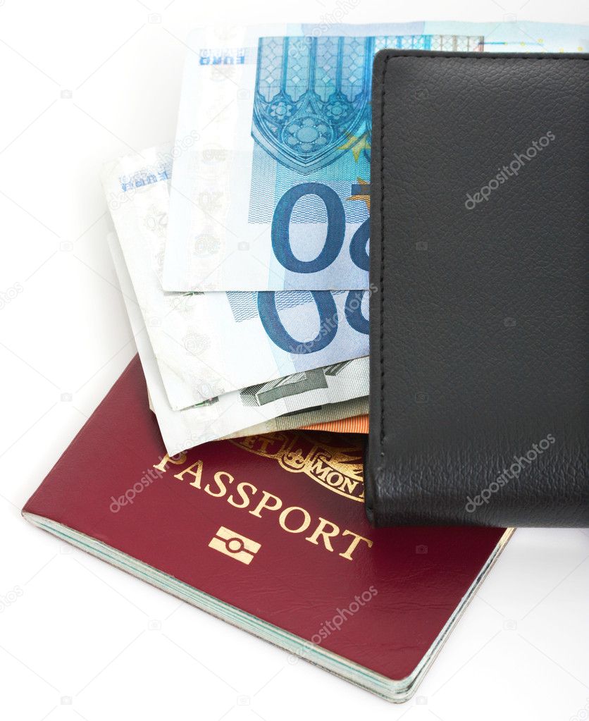 Euros In A Wallet And Passport