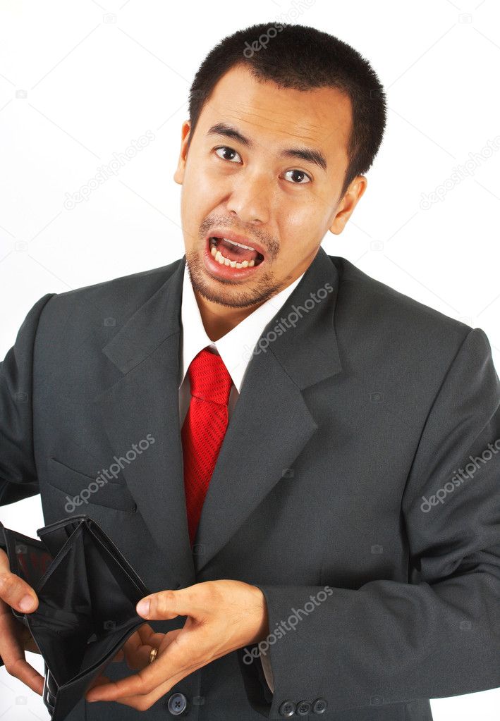 Businessman With Empty Black Wallet