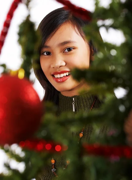 Happy Girl Celebrating Christmas — Stock Photo, Image