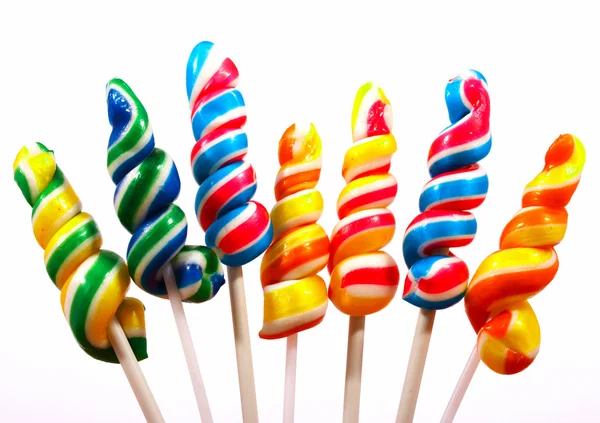 Varas de doces multicoloridos torcidos — Fotografia de Stock
