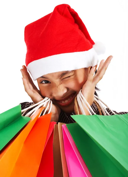 Viele Einkäufe nach dem Weihnachtseinkauf — Stockfoto