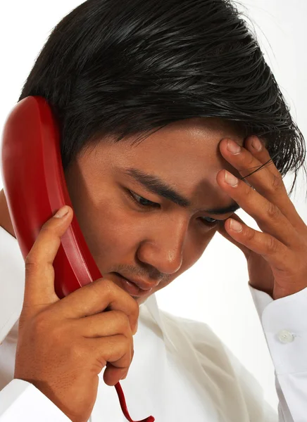 Busy Worker On The Telephone — Stock Photo, Image