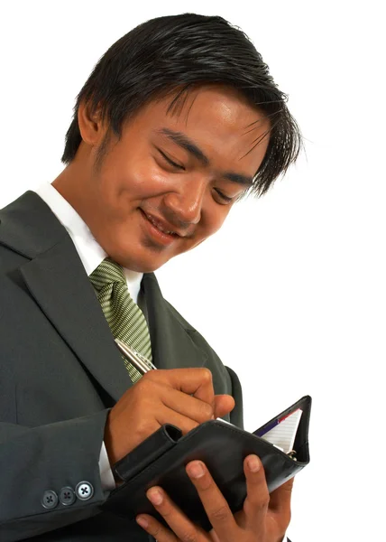 Businessman Writing His Schedule — Stock Photo, Image