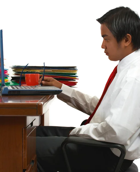 Office Worker Looking At His Notebook — Stock Photo, Image