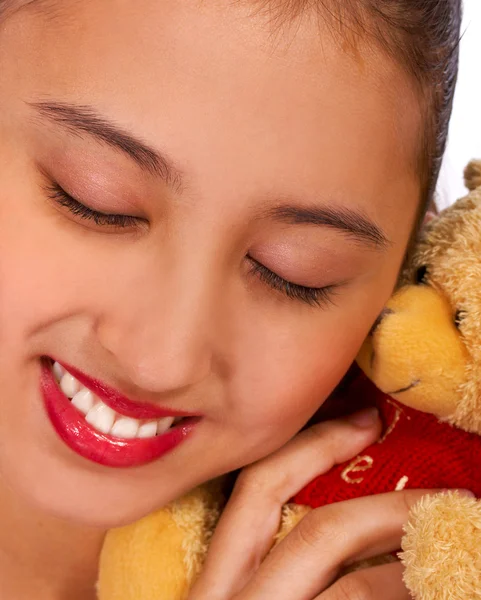 Έφηβος με μια teddy αρκούδα — Φωτογραφία Αρχείου