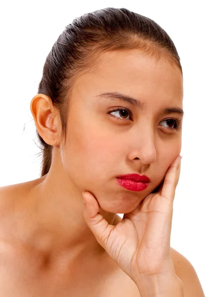 Worried And Unhappy Girl Frowning — Stock Photo, Image