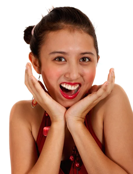 Happy Girl Smiling And Laughing — Stock Photo, Image