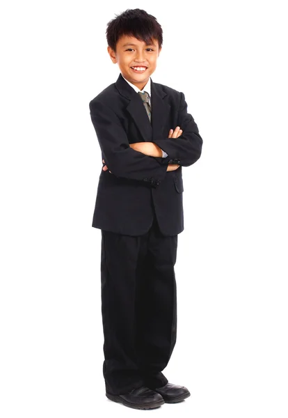 Glücklicher Junge im formellen Anzug — Stockfoto
