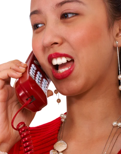 Attraktiv kvinna på telefon — Stockfoto