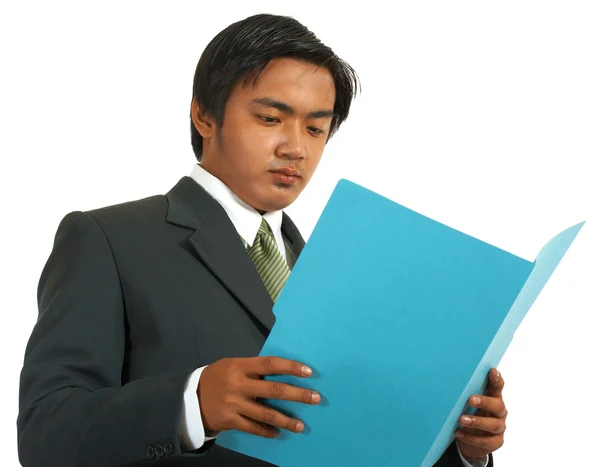 Businessman Reviewing A Folder — Stock Photo, Image