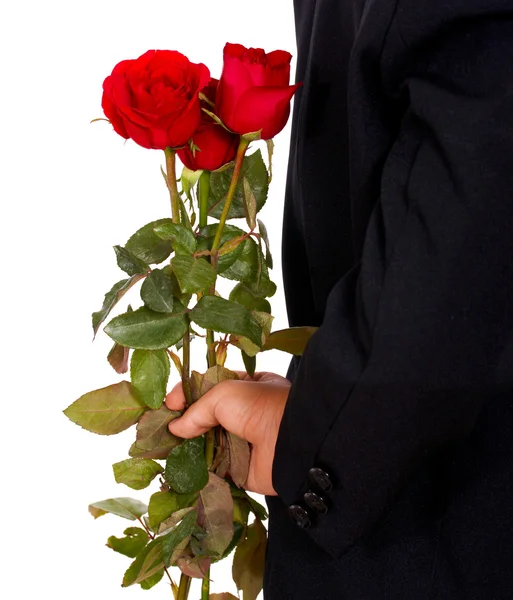 Giving Roses For Valentines — Stock Photo, Image