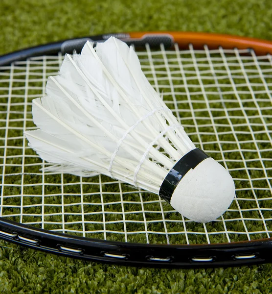 Badminton Racket And Shuttlecock — Stock Photo, Image