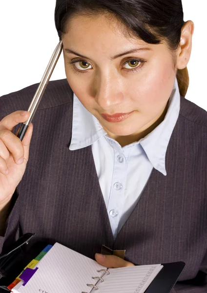 Business Woman With Her Organizer — Stock Photo, Image