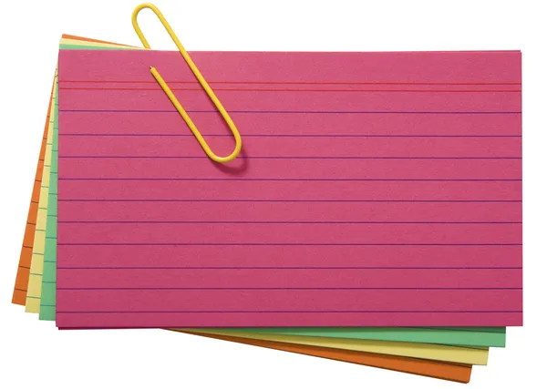 Different Colored Blank Index Cards — Stock Photo, Image