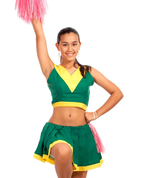 Lise ponpon kız dans — Stok fotoğraf