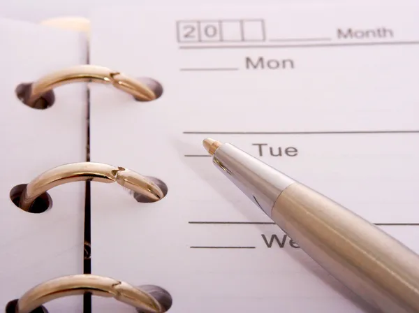 Organizing A Schedule For The Week Ahead — Stock Photo, Image