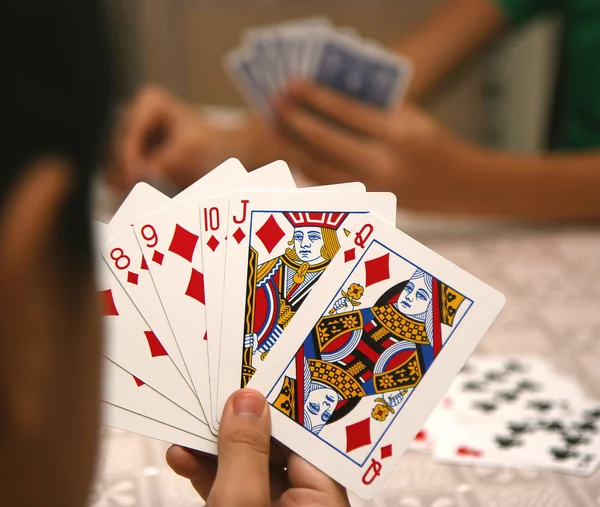 Ganhar e jogar em cartas — Fotografia de Stock