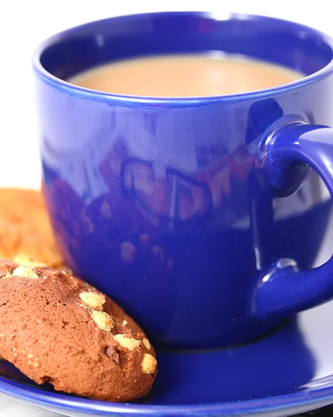 Tasse Kaffee und ein paar Kekse — Stockfoto
