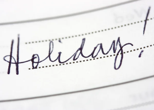 Vakantie of vakantie in een dagboek — Stockfoto