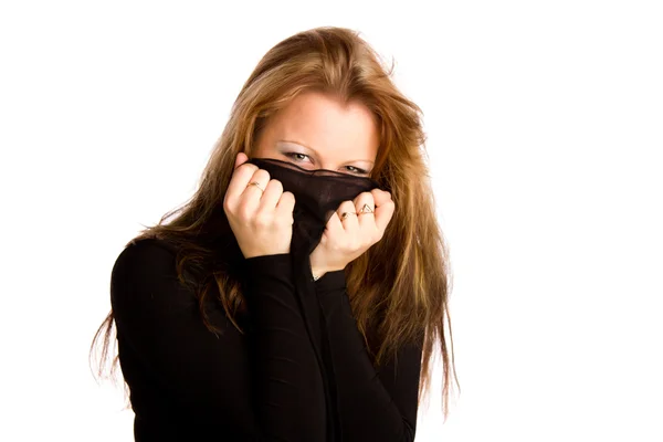 Woman hiding her face — Stock Photo, Image