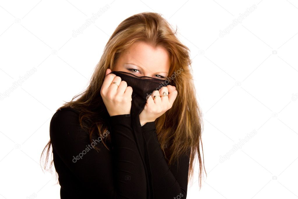 Woman hiding her face