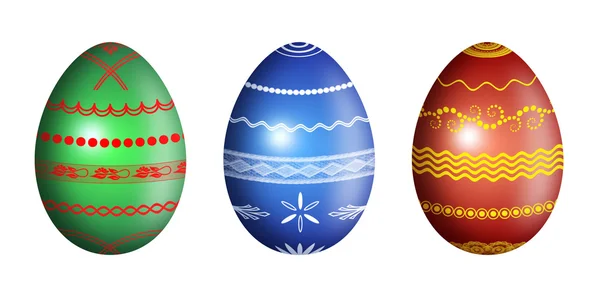 Великодні яйця з орнаментом - ілюстрація — стокове фото