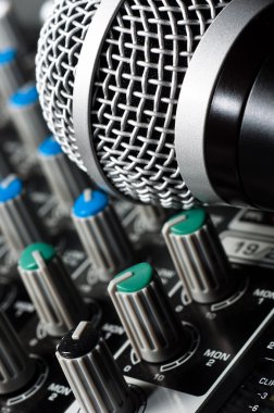 Sound mixer with microphone clipart