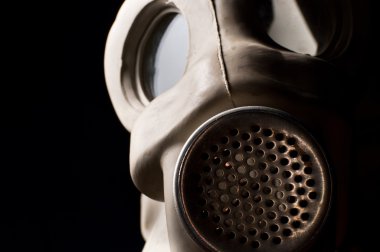 Closeup of a gasmask with copyspace clipart