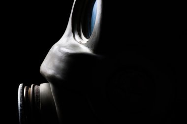 Studio shot of a gasmask with frontal lighting clipart