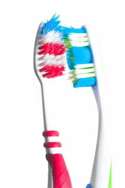 Colorful toothbrush on a white background — Stock Photo, Image
