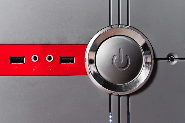 オーディオと usb 入力の大きな電源ボタン — ストック写真