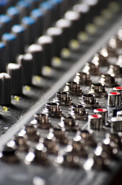 Texture of a sound mixer with buttons — Stock Photo, Image