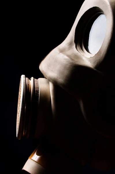 Closeup de uma máscara de gás com copyspace — Fotografia de Stock