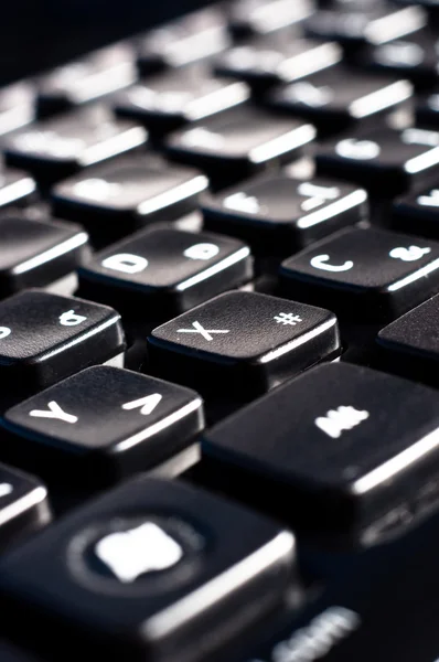 Botões pretos de um teclado de um computador — Fotografia de Stock