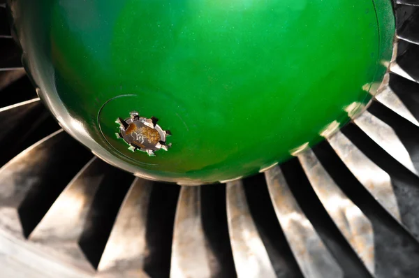 Closeup of a jet turbine engine — Stock Photo, Image