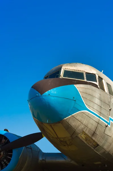 stock image Close up view of a propeller airplane