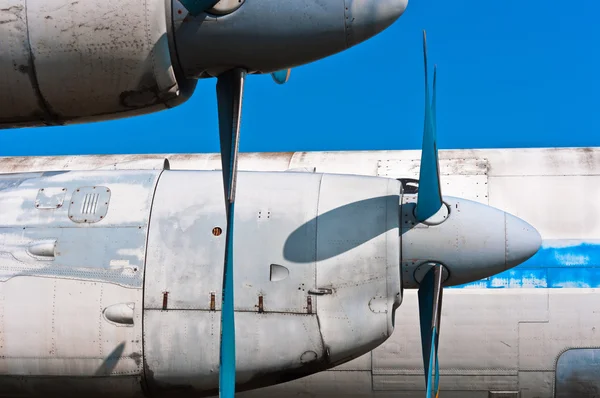 Zár megjelöl kilátás a propeller repülőgép — Stock Fotó