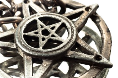 Pentagram with reflection macro shot clipart