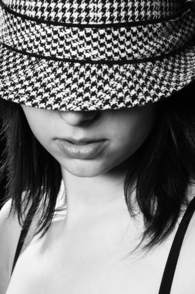 Beautiful girl in sylish hat — Stock Fotó