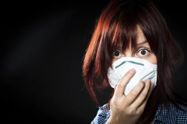 Girl wearing protective mask — Stock Photo, Image