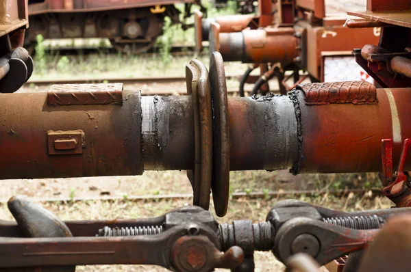 Łącznika kolejowego z rozmazane tło — Zdjęcie stockowe