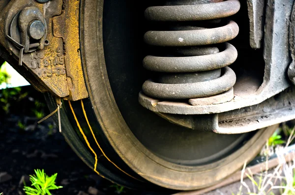 Rusty old wheels of a train — Stock Photo, Image