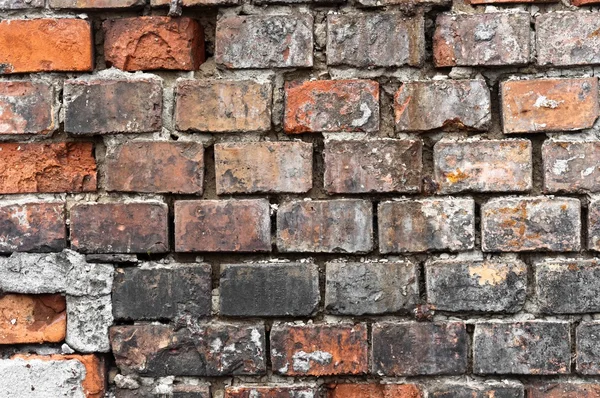 Textura de parede de tijolo abandonada — Fotografia de Stock