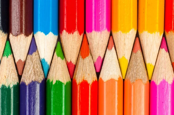 Kleurrijke potloden close-up macro shot — Stockfoto