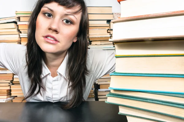 University student and her books — Stock Photo, Image